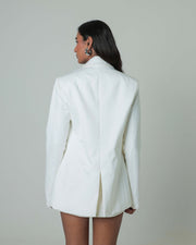 White Drop Shoulder Blazer
